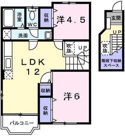 英賀保駅 徒歩12分 2階の物件間取画像